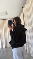 Siyah Toky Fermuarlı Sweatshirt