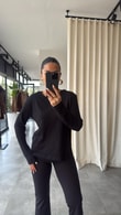 Siyah Uzun Kollu Basic T-shirt