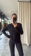 Siyah Uzun Kollu Basic T-shirt