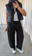 Siyah Wavel Pantolon