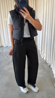 Siyah Wavel Pantolon