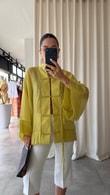 Yağ Yeşili Vanessa Kimono