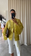 Yağ Yeşili Vanessa Kimono