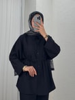 Adar Ön Robalı Pantolonlu Çilek Takım-AS517 Siyah