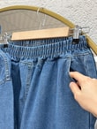 Adelia Çift Cepli Bol Paça Pantolonlu Kot Takım-LS5841 Mavi