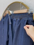 Adelia Çift Cepli Bol Paça Pantolonlu Kot Takım-LS5841 Kot Rengi