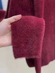 Adora Kalp Düğmeli Sakallı Hırka-KR3198 Bordo
