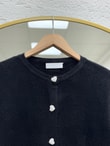 Adora Kalp Düğmeli Sakallı Hırka-KR3198 Siyah