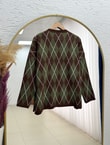 Adriana Baklava Desen Triko Kazak KR5074-Zİ5581 Haki
