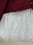 Ahucemal Kolu Ve Altı Dantelli Triko Hırka-KR6090 Bordo