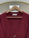 Ahucemal Kolu Ve Altı Dantelli Triko Hırka-KR6090 Bordo
