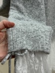 Ahucemal Kolu Ve Altı Dantelli Triko Hırka-KR6090 Gri
