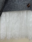 Ahucemal Kolu Ve Altı Dantelli Triko Hırka-KR6090 Antrasit