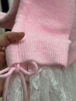 Ahucemal Kolu Ve Altı Dantelli Triko Hırka-KR6090 Pembe