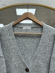 Ahucemal Kolu Ve Altı Dantelli Triko Hırka-KR6090 Gri