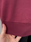 Akınay Baskı Ve Nakışlı Dikiş Detay Sweat-EU2683 Bordo