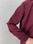 Akınay Baskı Ve Nakışlı Dikiş Detay Sweat-EU2683 Bordo