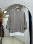 Albina Ful Taşlı Altı Piliseli Oversize Tunik-NA828 Taş