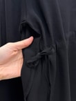 Aleyna Yarısı Düğmeli Beli Sıkmalı Tunik-ZN2092 Siyah
