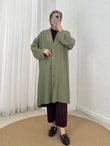 Almila Düğmeli Hırka-BN3541 Haki