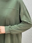 Arife Önü Robalı Yanı Düğmeli Pantolonlu Pike Takım-EY1006 Haki