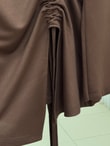 Armina Büzgülü Geniş Kollu Bluz-SS13231 Kahve