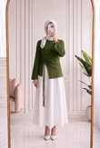 Armina Büzgülü Geniş Kollu Bluz-SS13231 Haki