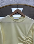 Armina Büzgülü Geniş Kollu Bluz-SS13231 Sarı