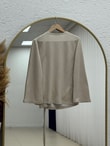 Armina Büzgülü Geniş Kollu Bluz-SS13231 Taş