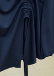 Armina Büzgülü Geniş Kollu Bluz-SS13231 Lacivert