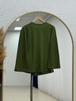 Armina Büzgülü Geniş Kollu Bluz-SS13231 Haki