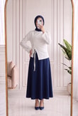 Armina Büzgülü Geniş Kollu Bluz-SS13231 Ekru