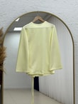 Armina Büzgülü Geniş Kollu Bluz-SS13231 Sarı