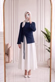 Armina Büzgülü Geniş Kollu Bluz-SS13231 Lacivert