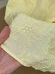 Asude Brode Desen Yarım Patlı Elbise-PE600 Sarı