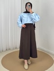 Ayben Düz Gabardin Etek-MA5928 Kahve