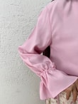 Aybirce Kolu Tünelli Yaka Fırfırlı Kısa Gömlek-AS5975 Pembe