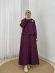 Aycan Tokalı Gömlekli İkili Elbise-MF1802.1 Bordo