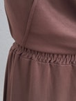 Aygen Önü Dikiş Detaylı Yanı Düğmeli Pantolonlu Takım-MF1890 Kahve