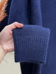 Aylin Bisiklet Yaka Altı Lastikli Oversize Kazak-Zİ7035 Lacivert