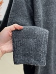 Aylin Bisiklet Yaka Altı Lastikli Oversize Kazak-Zİ7035 Antrasit