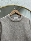 Aylin Bisiklet Yaka Altı Lastikli Oversize Kazak-Zİ7035 Taş