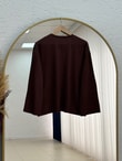 Aylira Çiçek Nakışlı Tunik-SS13252 Kahve