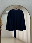 Aylira Çiçek Nakışlı Tunik-SS13252 Lacivert