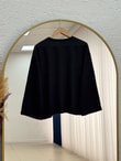 Aylira Çiçek Nakışlı Tunik-SS13252 Siyah