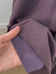 Aypare Göğsü Ve Kol Ucu Büzgülü Vual Elbise-PA9887 Mürdüm