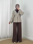 Ayperi Çizgili Önü Pensli Gömlek-BN4709 Mint