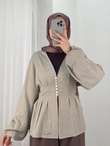 Ayperi Çizgili Önü Pensli Gömlek-BN4709 Mint