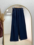 Ayşe Kolları Düğmeli Pantolonlu Kot Takım-LS7222 Lacivert