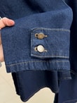 Ayşe Kolları Düğmeli Pantolonlu Kot Takım-LS7222 Lacivert